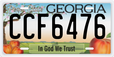GA license plate CCF6476