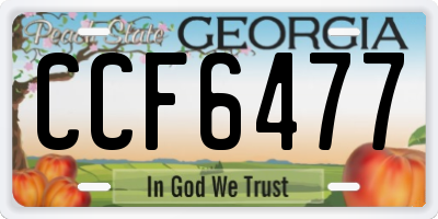 GA license plate CCF6477