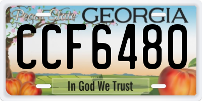 GA license plate CCF6480