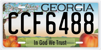 GA license plate CCF6488