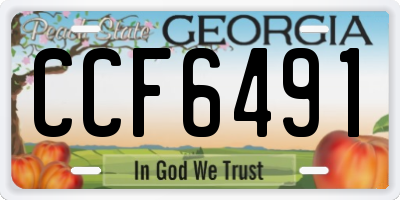 GA license plate CCF6491