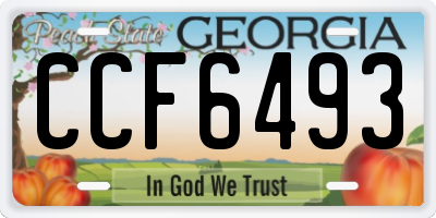 GA license plate CCF6493