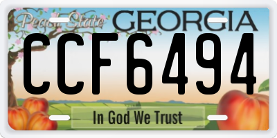 GA license plate CCF6494