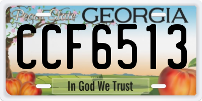 GA license plate CCF6513