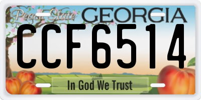GA license plate CCF6514