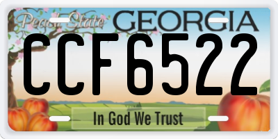 GA license plate CCF6522