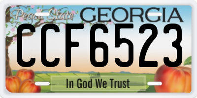 GA license plate CCF6523