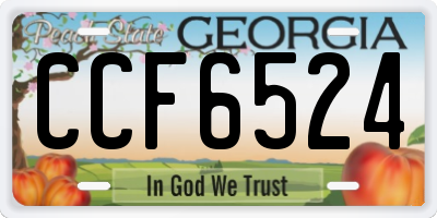 GA license plate CCF6524