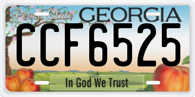GA license plate CCF6525