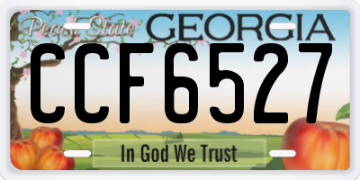 GA license plate CCF6527