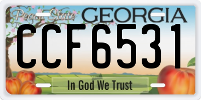 GA license plate CCF6531