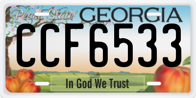 GA license plate CCF6533