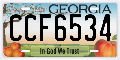 GA license plate CCF6534