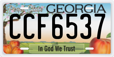 GA license plate CCF6537