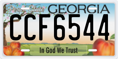 GA license plate CCF6544