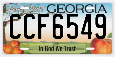 GA license plate CCF6549