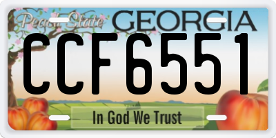 GA license plate CCF6551