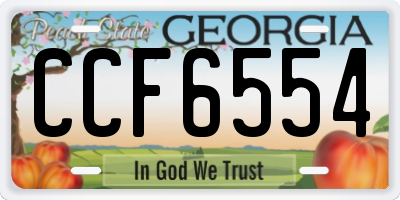 GA license plate CCF6554