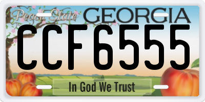 GA license plate CCF6555