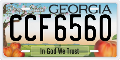 GA license plate CCF6560