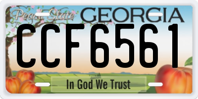 GA license plate CCF6561