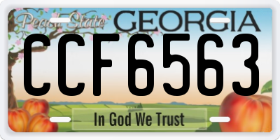 GA license plate CCF6563