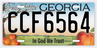 GA license plate CCF6564