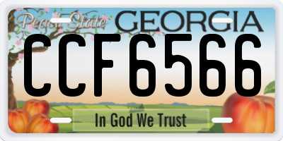 GA license plate CCF6566