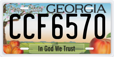GA license plate CCF6570