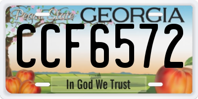 GA license plate CCF6572