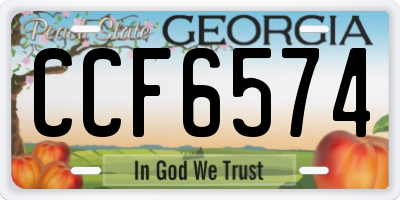 GA license plate CCF6574