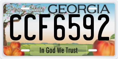GA license plate CCF6592