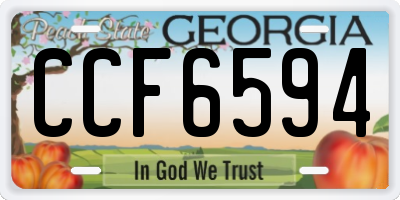 GA license plate CCF6594
