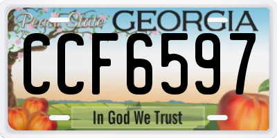 GA license plate CCF6597