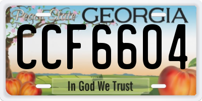 GA license plate CCF6604