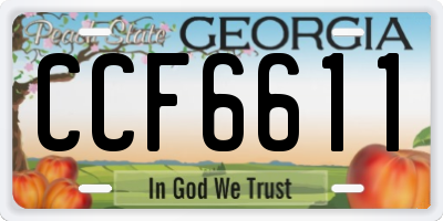 GA license plate CCF6611