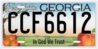 GA license plate CCF6612