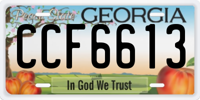 GA license plate CCF6613