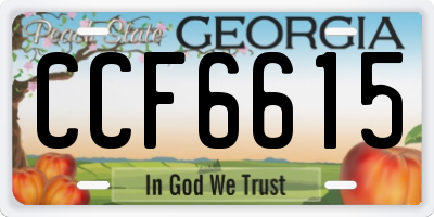 GA license plate CCF6615