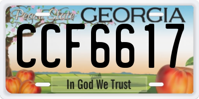 GA license plate CCF6617