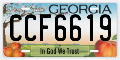 GA license plate CCF6619