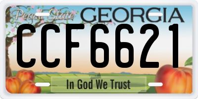 GA license plate CCF6621
