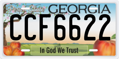 GA license plate CCF6622