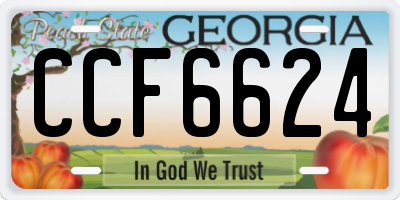 GA license plate CCF6624