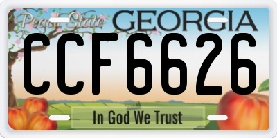 GA license plate CCF6626