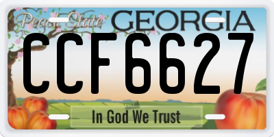 GA license plate CCF6627
