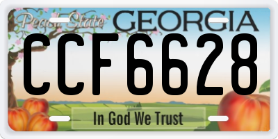 GA license plate CCF6628