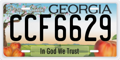 GA license plate CCF6629