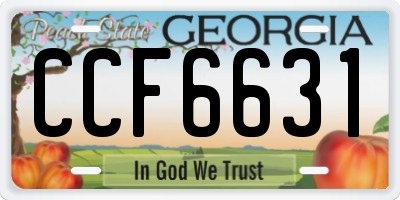 GA license plate CCF6631