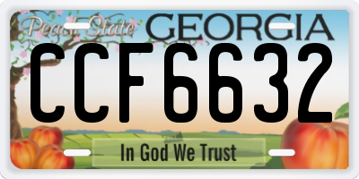 GA license plate CCF6632